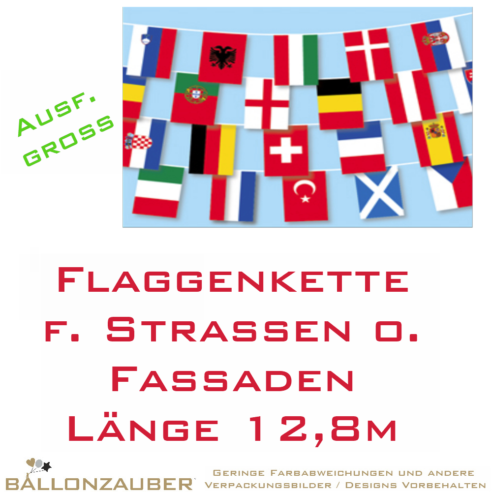 Flaggen-Kette 24 EM 2024-Teilnehmerlnder 