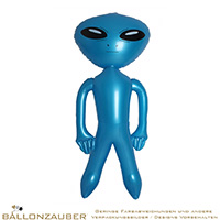 Aufblasartikel Alien Auerirdischer blau 85cm