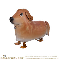 Folienballon Airwalker Dog Hund Golden Retriever braun wei 65cm = 26inch
