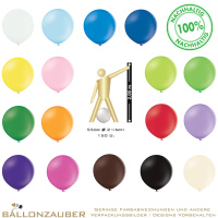 Latexballon Oval-Rund Riesenballon freie Farbwahl Standard/Pastell 55cm = 21inch Umf. 150cm